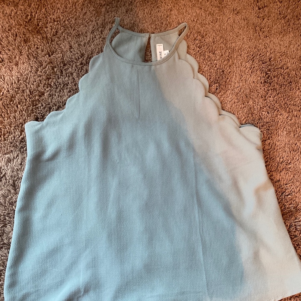 Minty Green Scalloped Tank